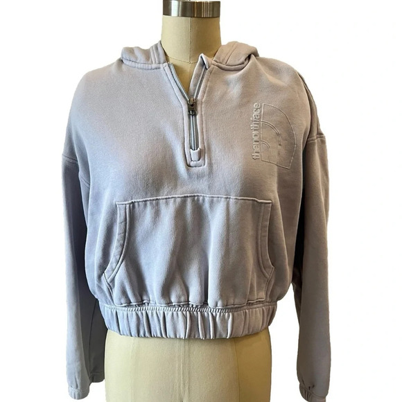 The North Face Women’s Garment Dye Half Zip Hoodie Size Small Dusty Periwinkle - Picture 1 of 10